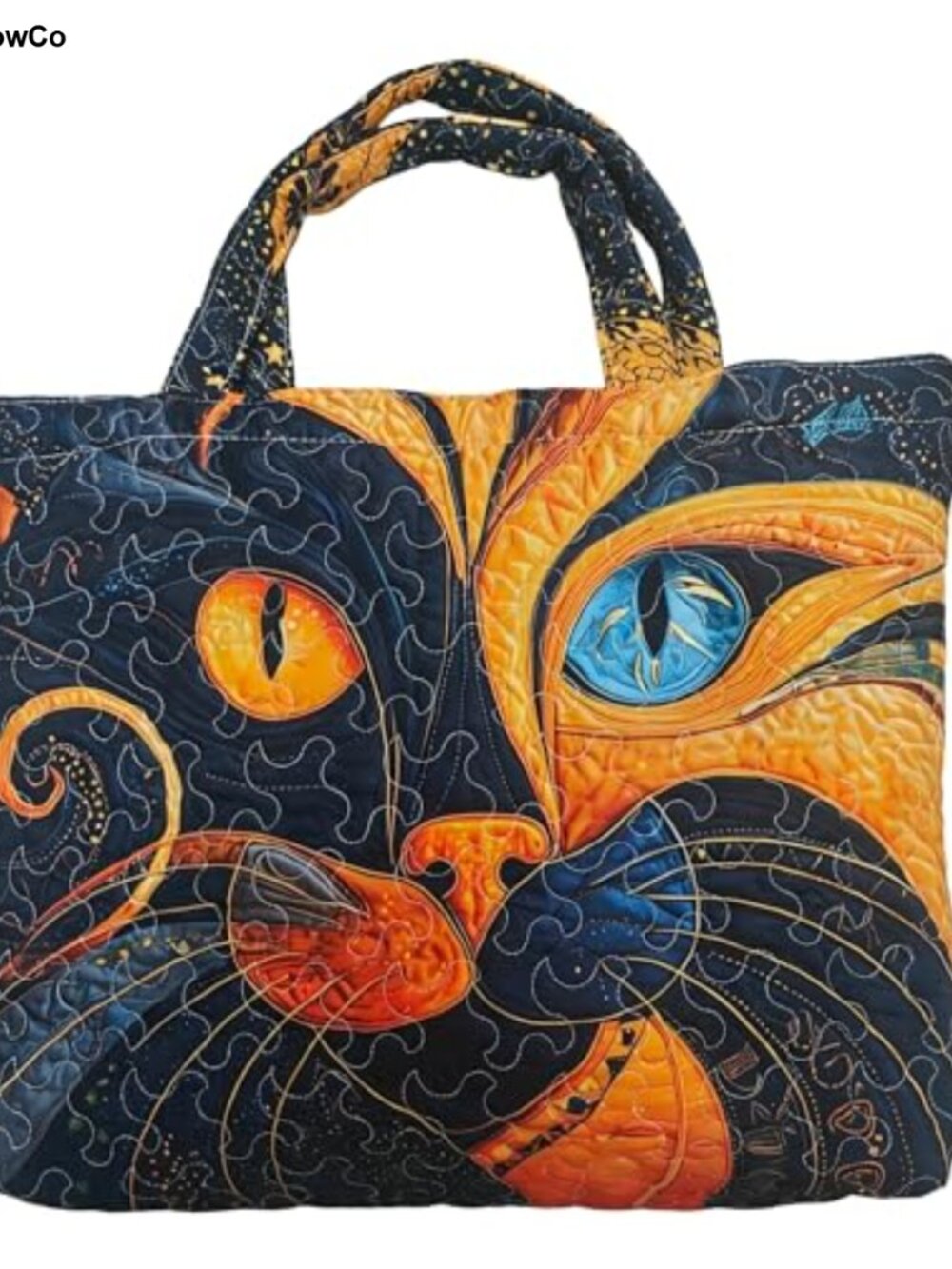 Quilted Tote Bag Lightweight Large Capacity Foldable Travel Polyester